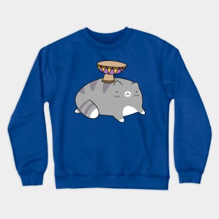 Djembe Blue Tabby Cat Crewneck Sweatshirt